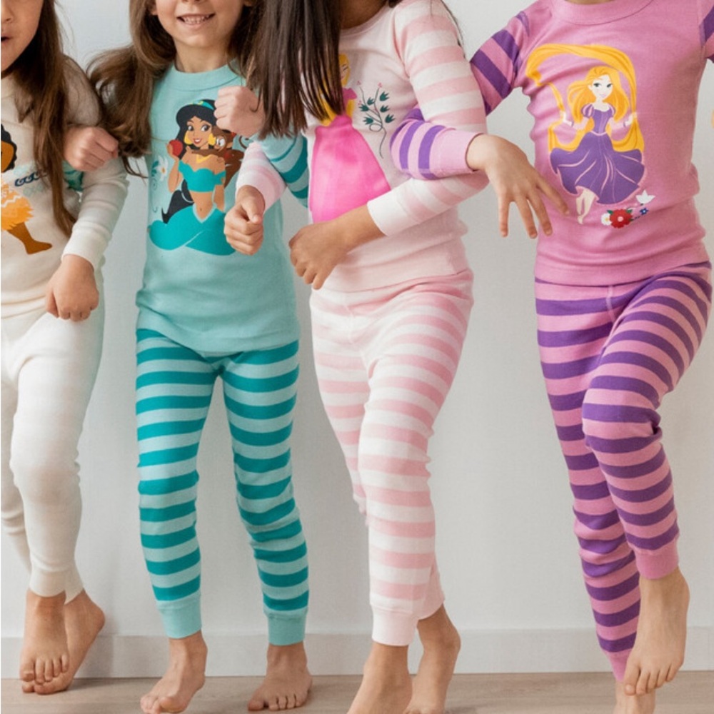 Hanna Andersson 5 pairs Girls' Striped Pajama Set - Teal, Pink, Purple, Cream